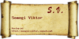 Semegi Viktor névjegykártya